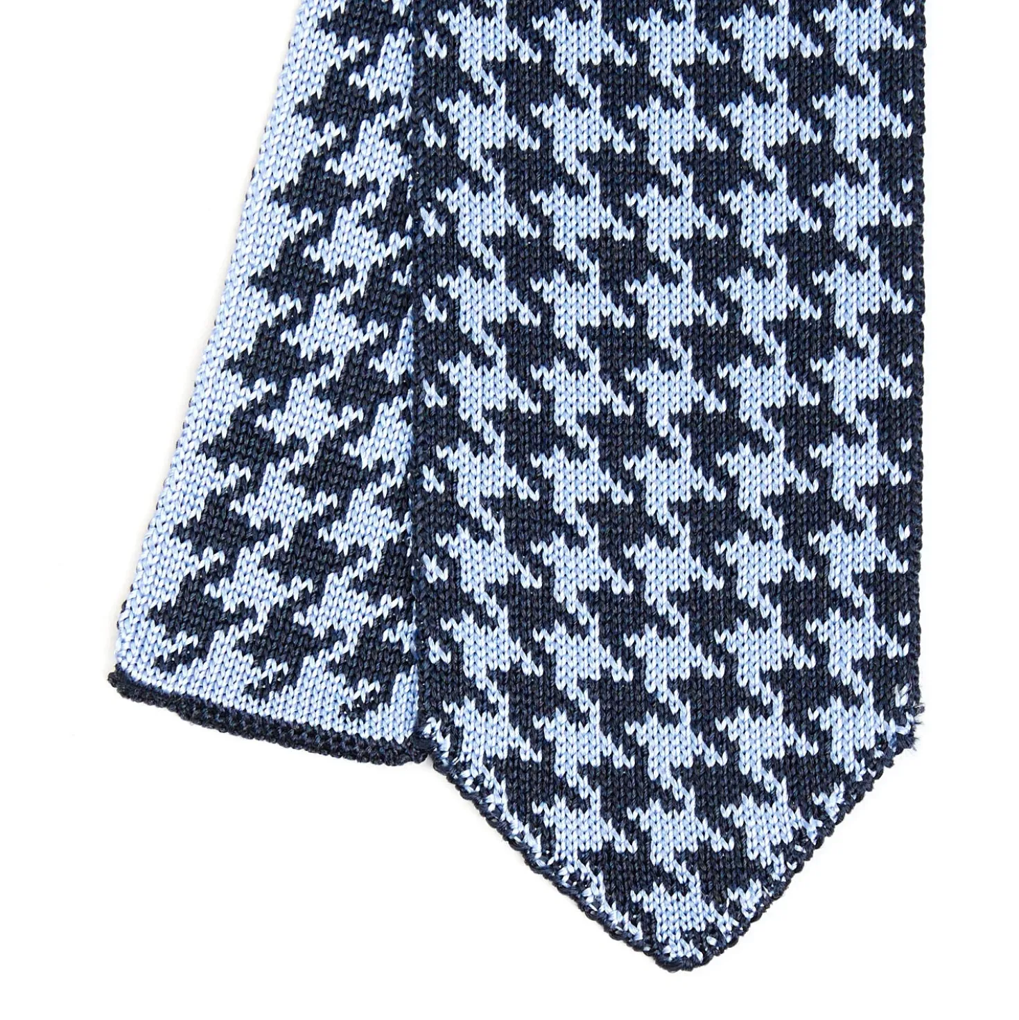 CRAVATTA DONNA TRICOT IN SETA AZZURRA Pied de poule