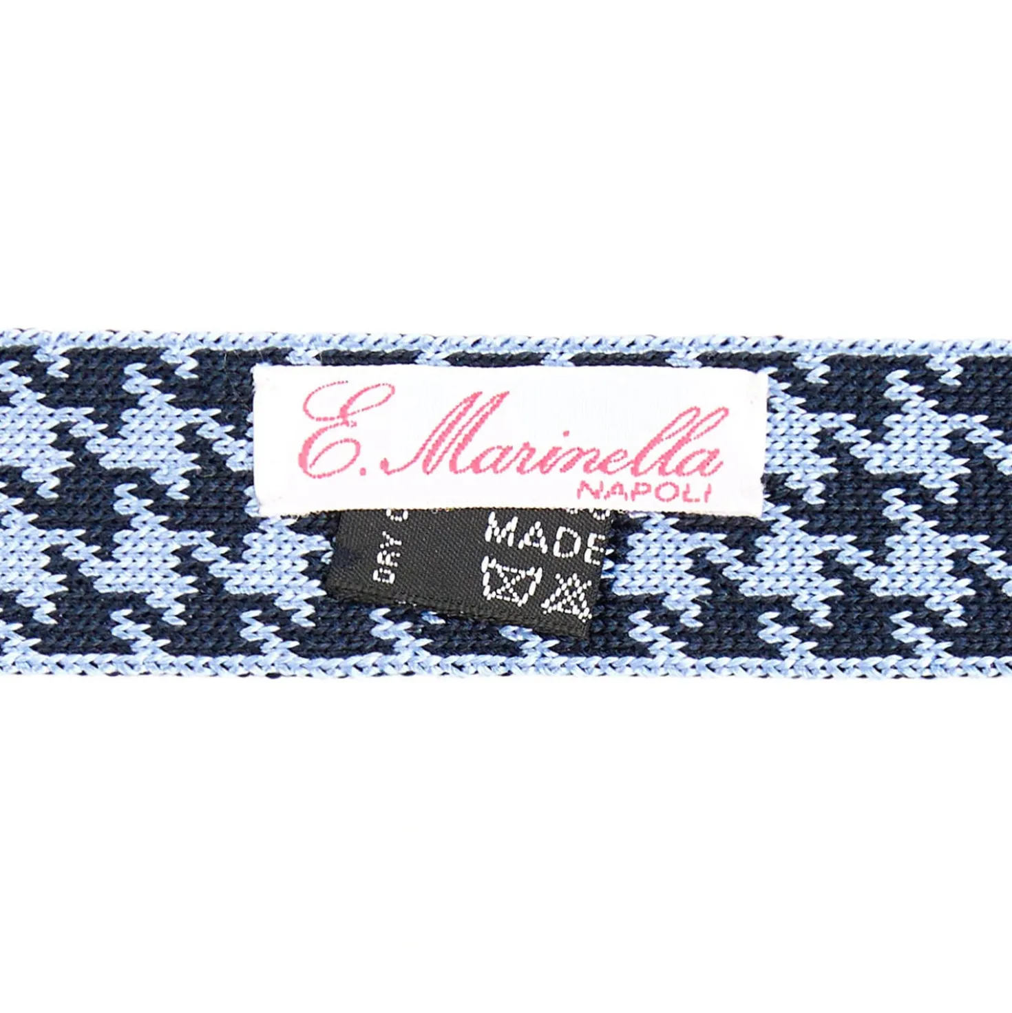 CRAVATTA DONNA TRICOT IN SETA AZZURRA Pied de poule