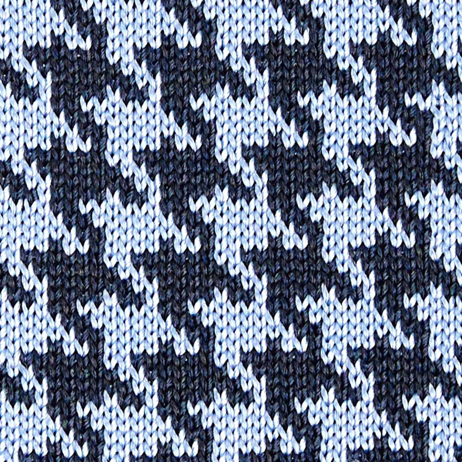 CRAVATTA DONNA TRICOT IN SETA AZZURRA Pied de poule