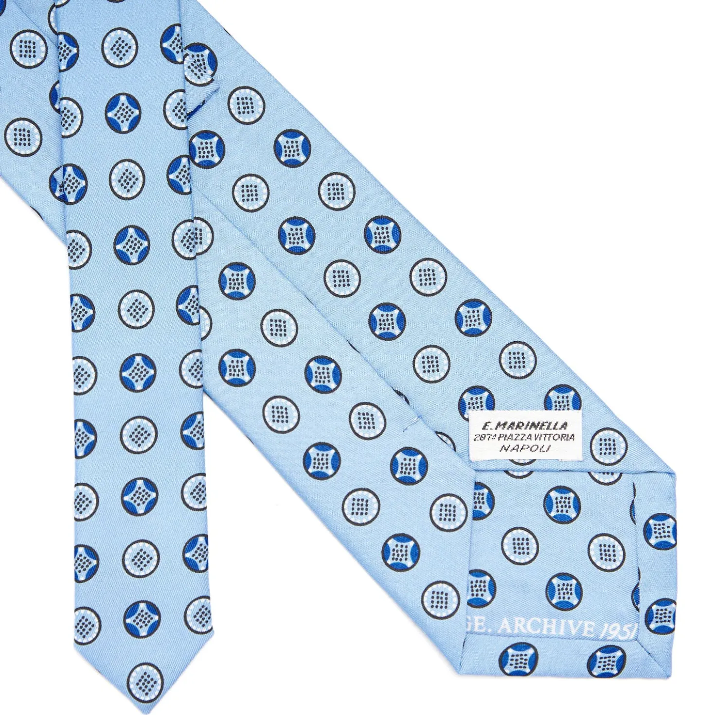 CRAVATTA IN SETA AZZURRA Collezione archivio anno 1951