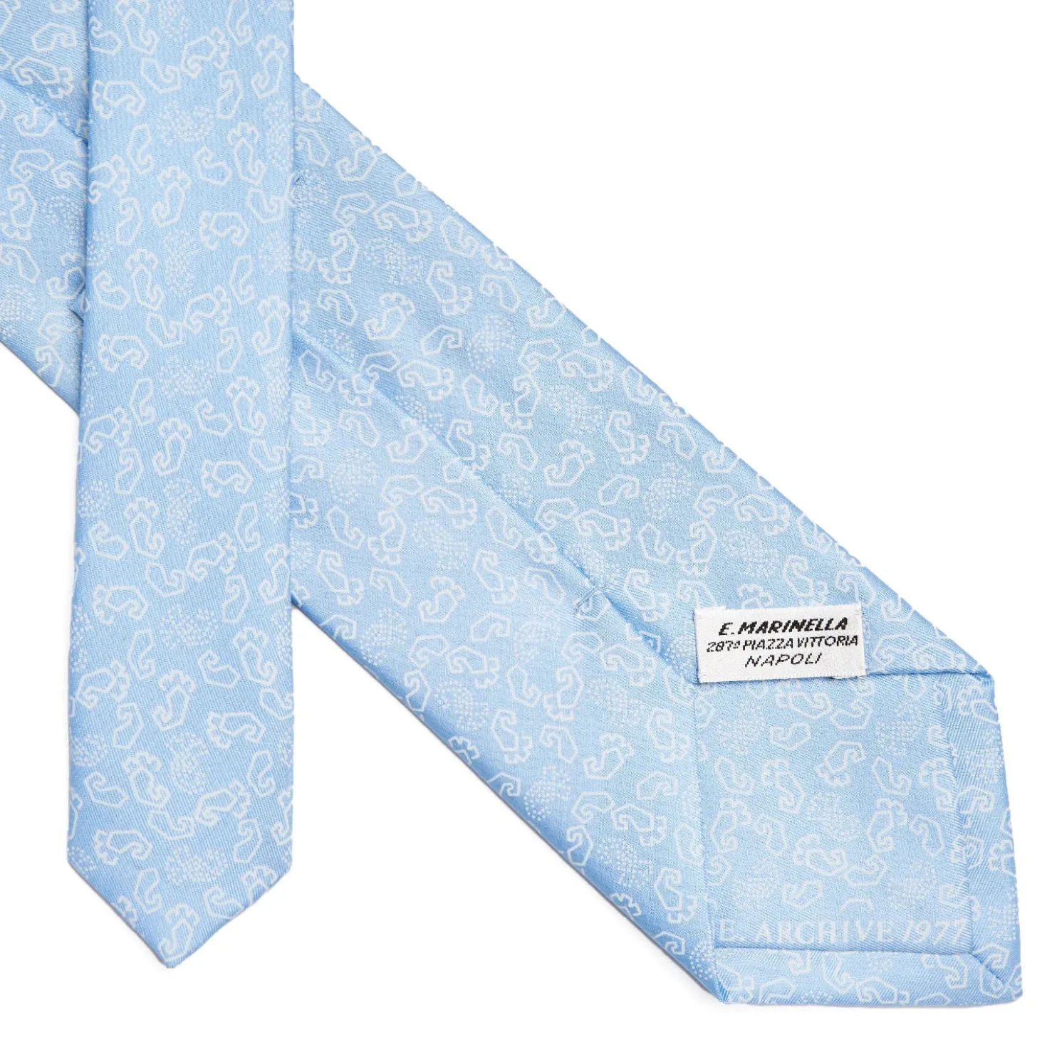 CRAVATTA IN SETA AZZURRA Collezione archivio anno 1977