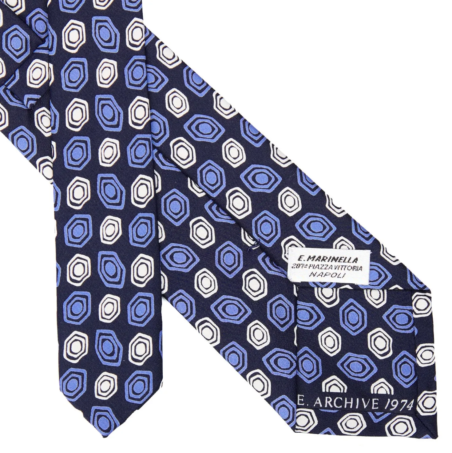 CRAVATTA IN SETA BLU SCURO Collezione archivio anno 1974