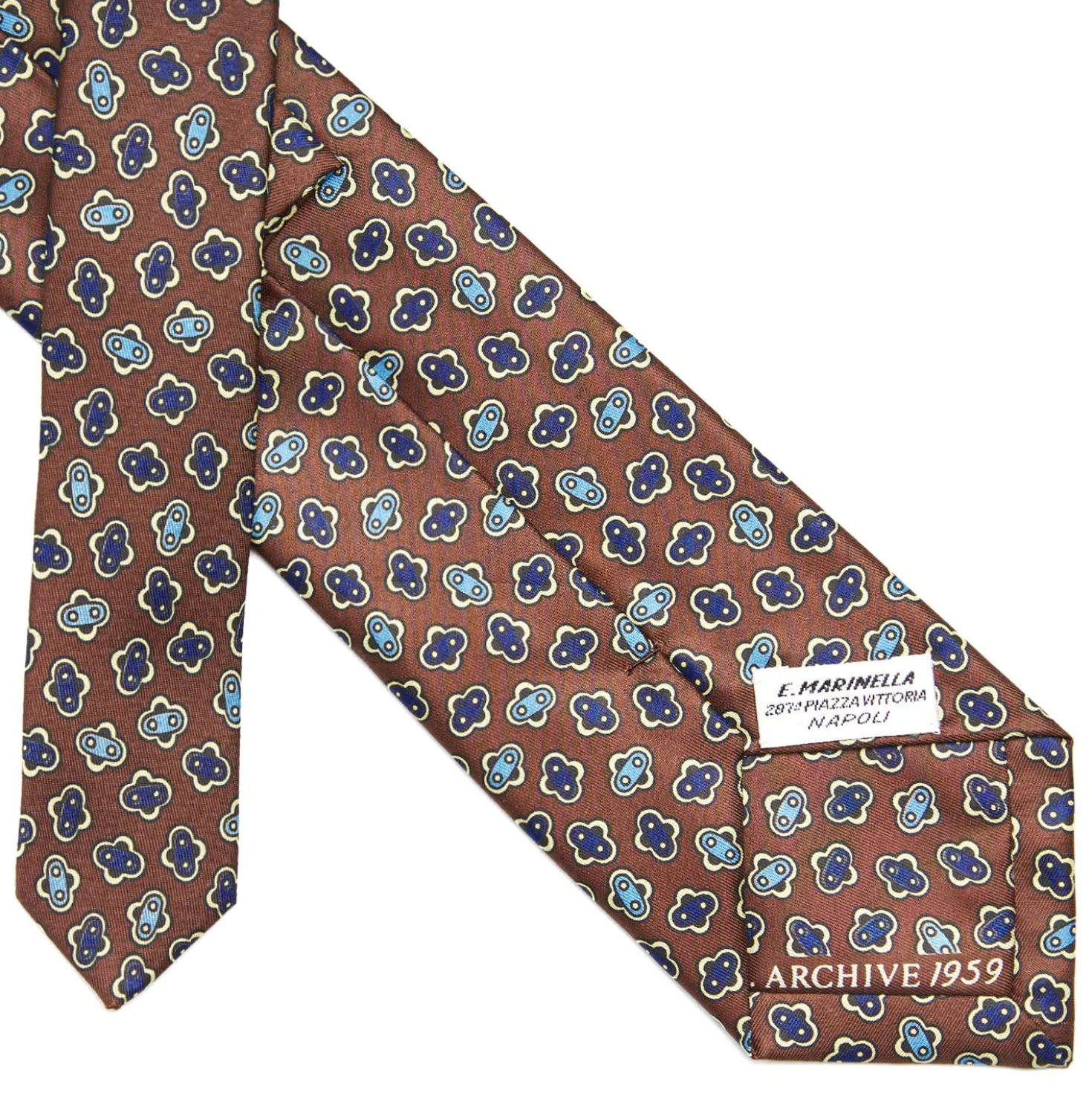 CRAVATTA IN SETA MARRONE SCURO Collezione archivio anno 1959