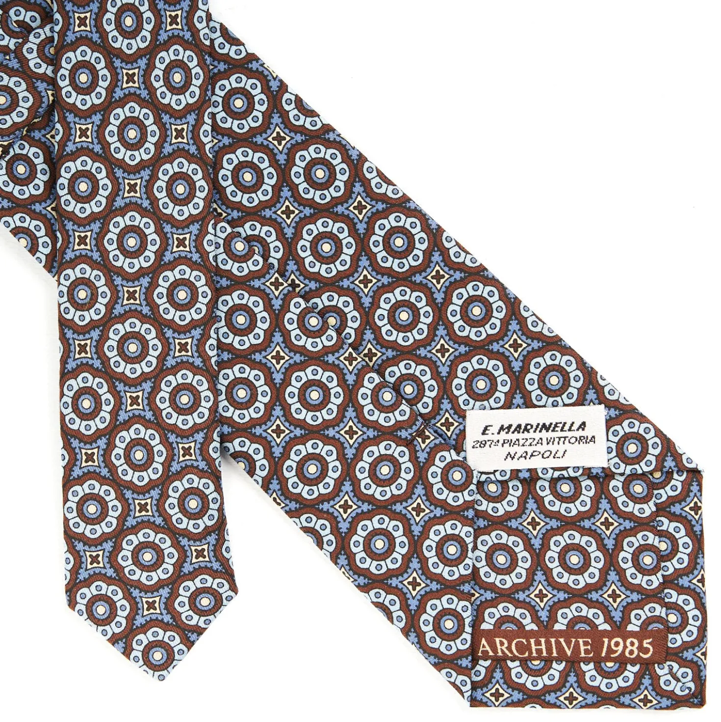 CRAVATTA IN SETA MARRONE SCURO Collezione archivio anno 1985
