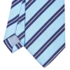 CRAVATTA REGIMENTAL IN SETA AZZURRA Righe blu e bianche