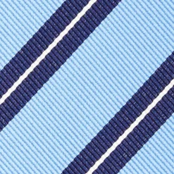 CRAVATTA REGIMENTAL IN SETA AZZURRA Righe blu e bianche