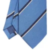 CRAVATTA REGIMENTAL IN SETA AZZURRO POLVERE Righe blu e bianche
