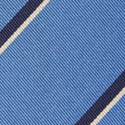 CRAVATTA REGIMENTAL IN SETA AZZURRO POLVERE Righe blu e bianche