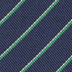 CRAVATTA REGIMENTAL IN SETA BLU SCURO Righe verdi
