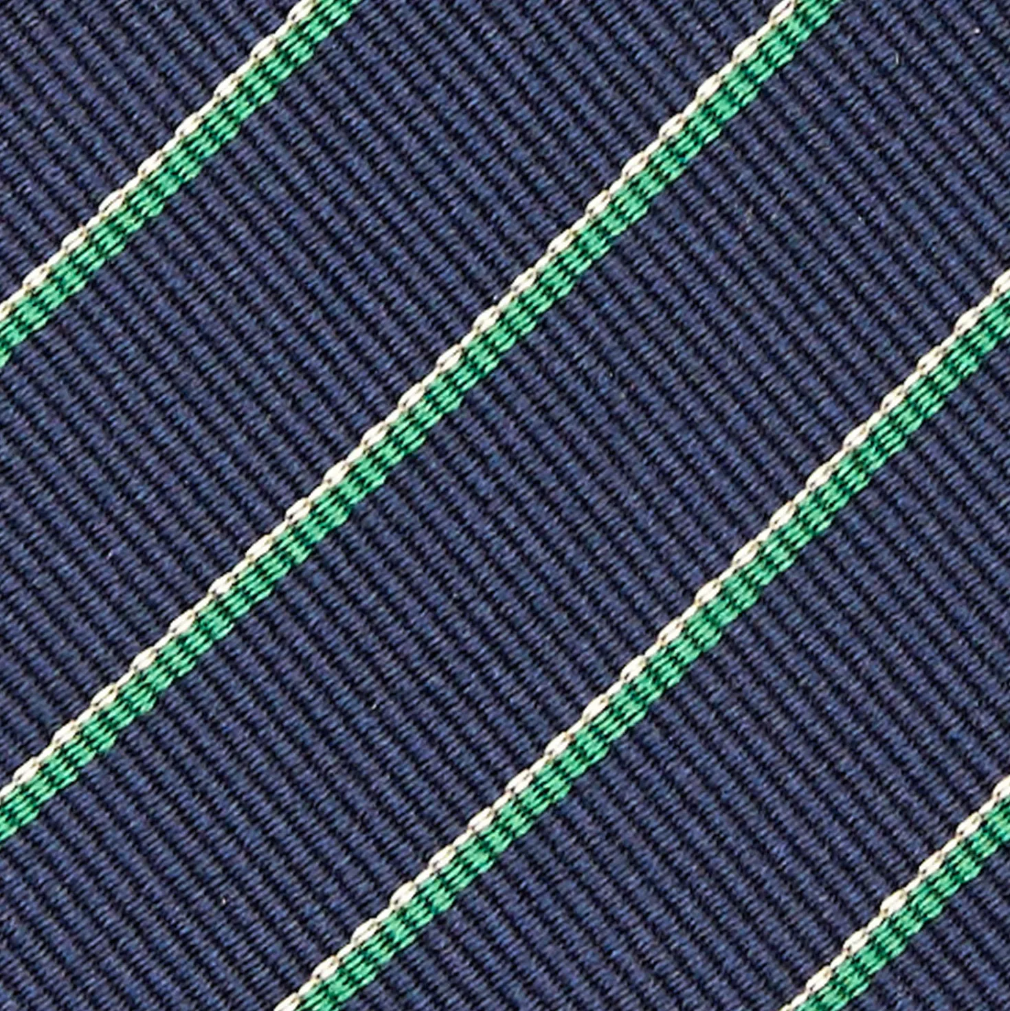 CRAVATTA REGIMENTAL IN SETA BLU SCURO Righe verdi