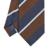 CRAVATTA REGIMENTAL IN SETA BLU SCURO Righe azzurre e marroni