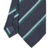 CRAVATTA REGIMENTAL IN SETA BLU SCURO Righe azzurre e verdi