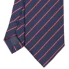 CRAVATTA REGIMENTAL IN SETA BLU SCURO Righe rosse