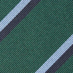CRAVATTA REGIMENTAL IN SETA VERDE SCURO Righe blue e azzurre