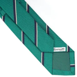 CRAVATTA REGIMENTAL IN SETA VERDE SCURO Righe blu