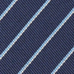 CRAVATTA RIGATA IN SETA BLU SCURO Righe azzurre