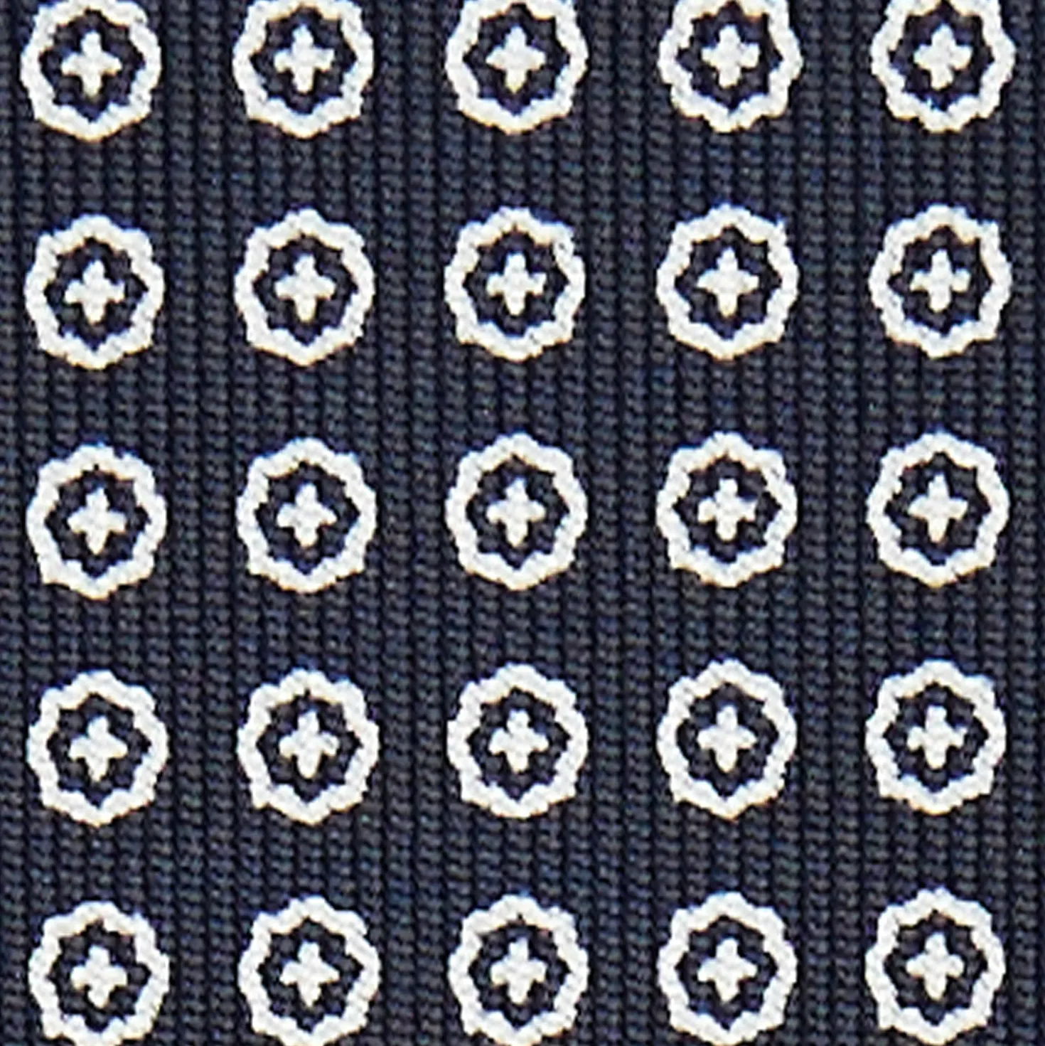 CRAVATTA SARTOIRALE CLASSICA IN SETA BLU SCURO Microfantasia fiore