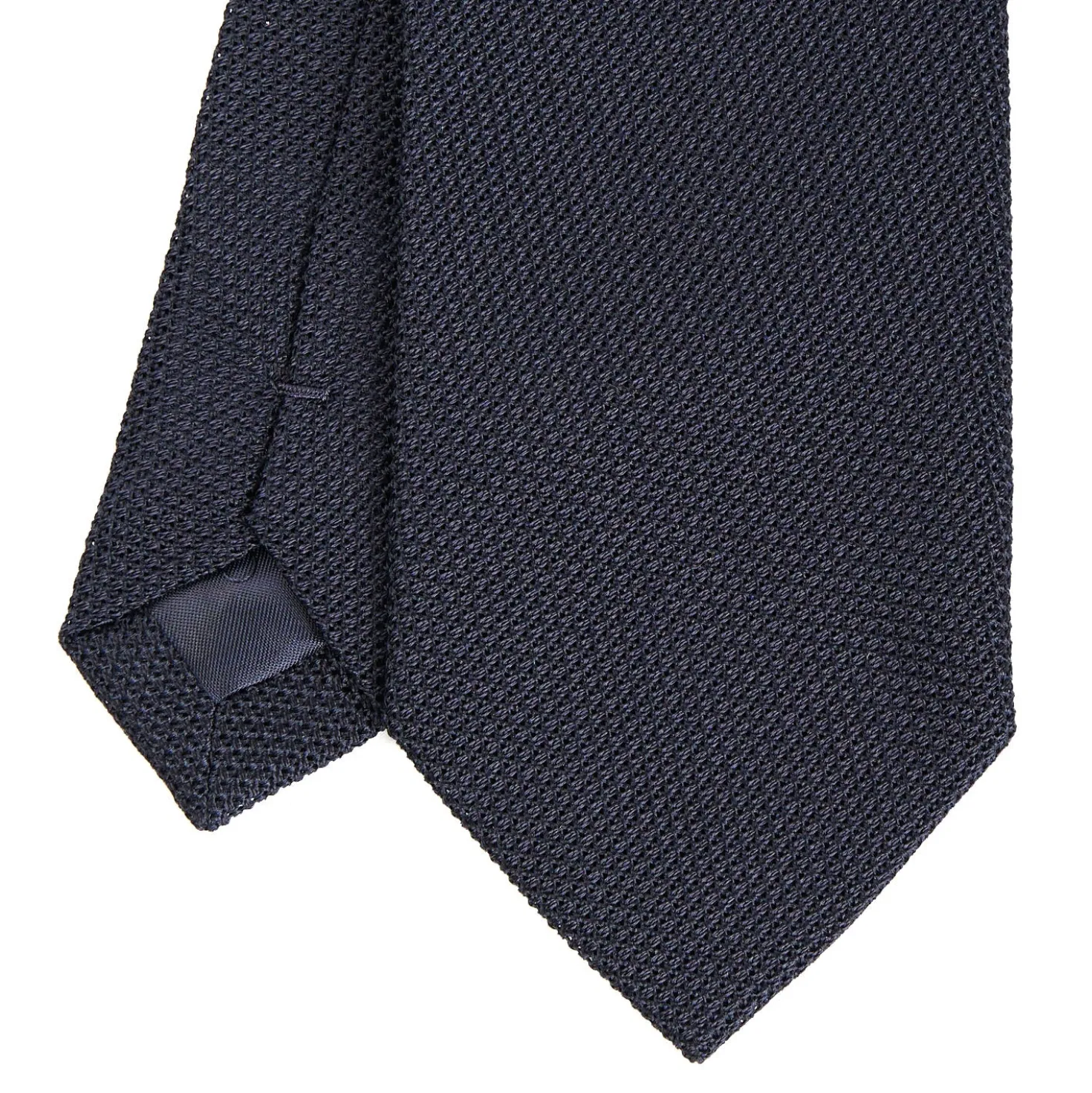 CRAVATTA SARTORIALE BLU SCURO In garza di seta
