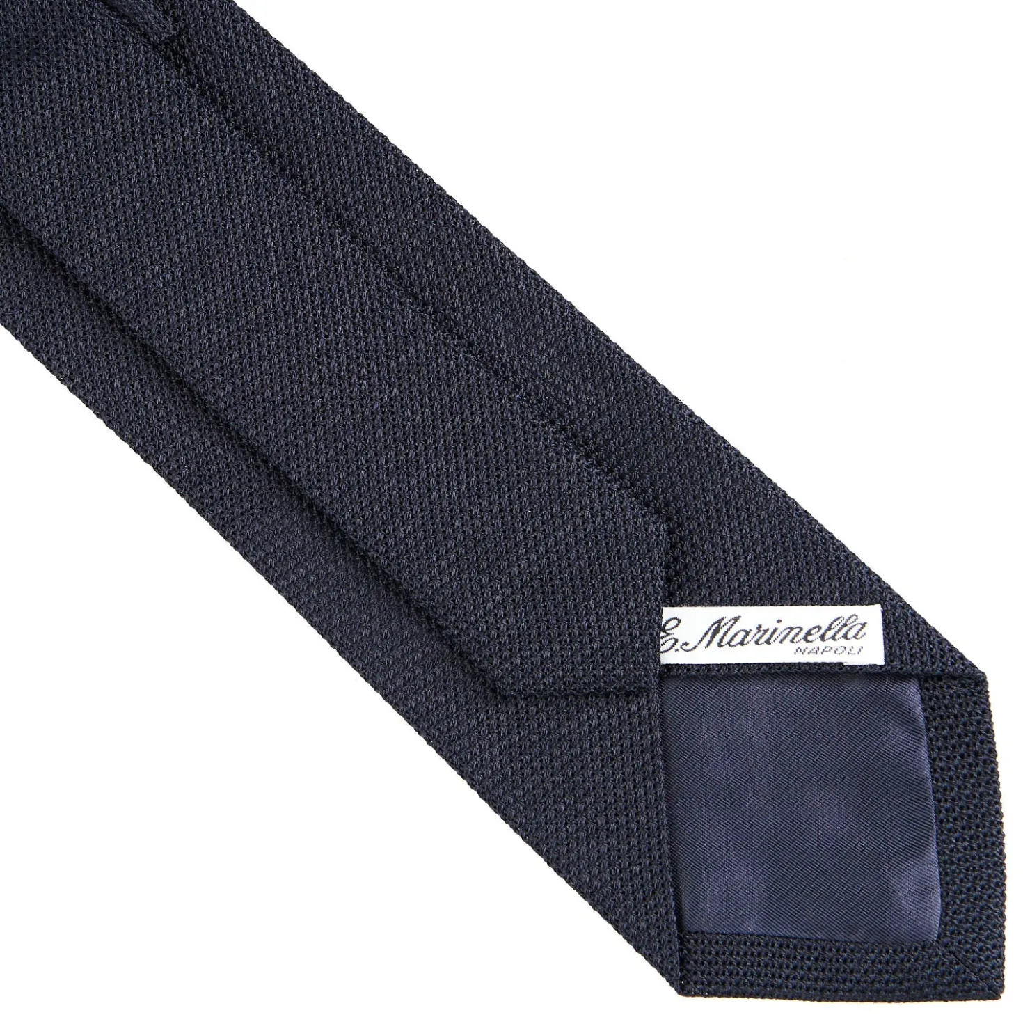CRAVATTA SARTORIALE BLU SCURO In garza di seta