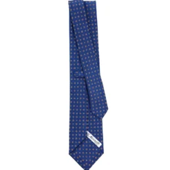 CRAVATTA SARTORIALE CLASSICA IN SETA BLU Microfantasia fiore