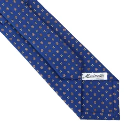 CRAVATTA SARTORIALE CLASSICA IN SETA BLU Microfantasia fiore