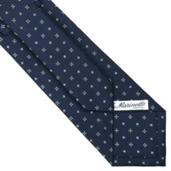 CRAVATTA SARTORIALE CLASSICA IN SETA BLU SCURO Microfantasia fiore