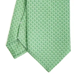 CRAVATTA SARTORIALE CLASSICA IN SETA VERDE Microfantasia m geometrica