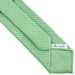 CRAVATTA SARTORIALE CLASSICA IN SETA VERDE Microfantasia m geometrica