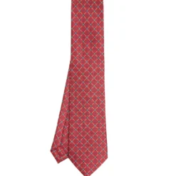 CRAVATTA SARTORIALE CLASSICA IN SETA BORDEAUX Microfantasia fiore