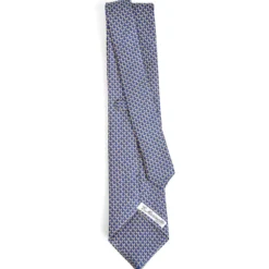 CRAVATTA SARTORIALE CLASSICA IN SETA BLU SCURO Microfantasia m geometrica