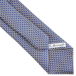 CRAVATTA SARTORIALE CLASSICA IN SETA BLU SCURO Microfantasia m geometrica