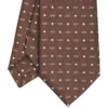 CRAVATTA SARTORIALE CLASSICA IN SETA MARRONE SCURO E.marinella x borsalino