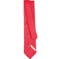 CRAVATTA SARTORIALE CLASSICA IN SETA ROSSA Microfantasia m geometrica
