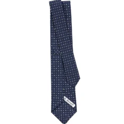 CRAVATTA SARTORIALE CLASSICA IN SETA BLU SCURO Microfantasia fiore