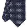 CRAVATTA SARTORIALE CLASSICA IN SETA BLU SCURO Microfantasia fiore