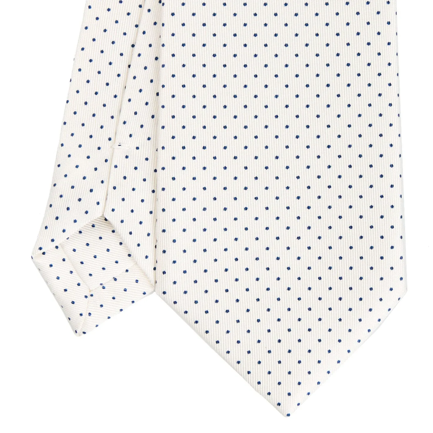 CRAVATTA SARTORIALE CLASSICA IN SETA BIANCA Pois