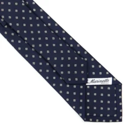 CRAVATTA SARTORIALE CLASSICA IN SETA BLU SCURO Microfantasia fiore