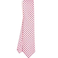 CRAVATTA SARTORIALE CLASSICA IN SETA ROSA Microfantasia fiore