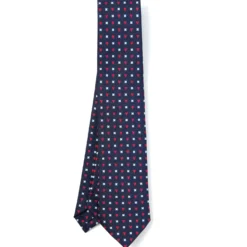 CRAVATTA SARTORIALE CLASSICA IN SETA BLU SCURO Collezione san valentino