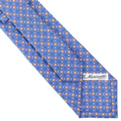 CRAVATTA SARTORIALE CLASSICA IN SETA AZZURRO POLVERE Microfantasia fiore