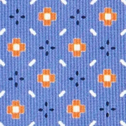 CRAVATTA SARTORIALE CLASSICA IN SETA AZZURRO POLVERE Microfantasia fiore