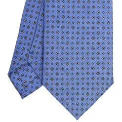 CRAVATTA SARTORIALE CLASSICA IN SETA AZZURRO POLVERE Microfantasia fiore