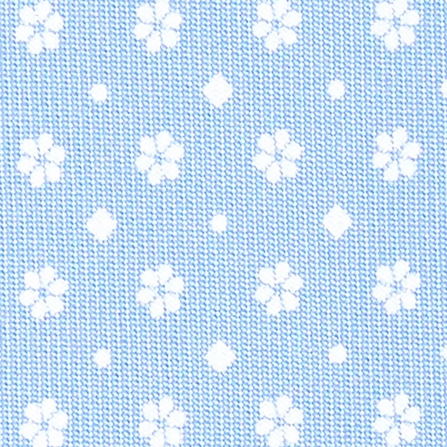 CRAVATTA SARTORIALE CLASSICA IN SETA AZZURRO Microfantasia fiore