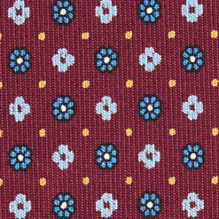 CRAVATTA SARTORIALE CLASSICA IN SETA BORDEAUX Microfantasia fiore