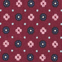 CRAVATTA SARTORIALE CLASSICA IN SETA BORDEAUX Microfantasia fiore