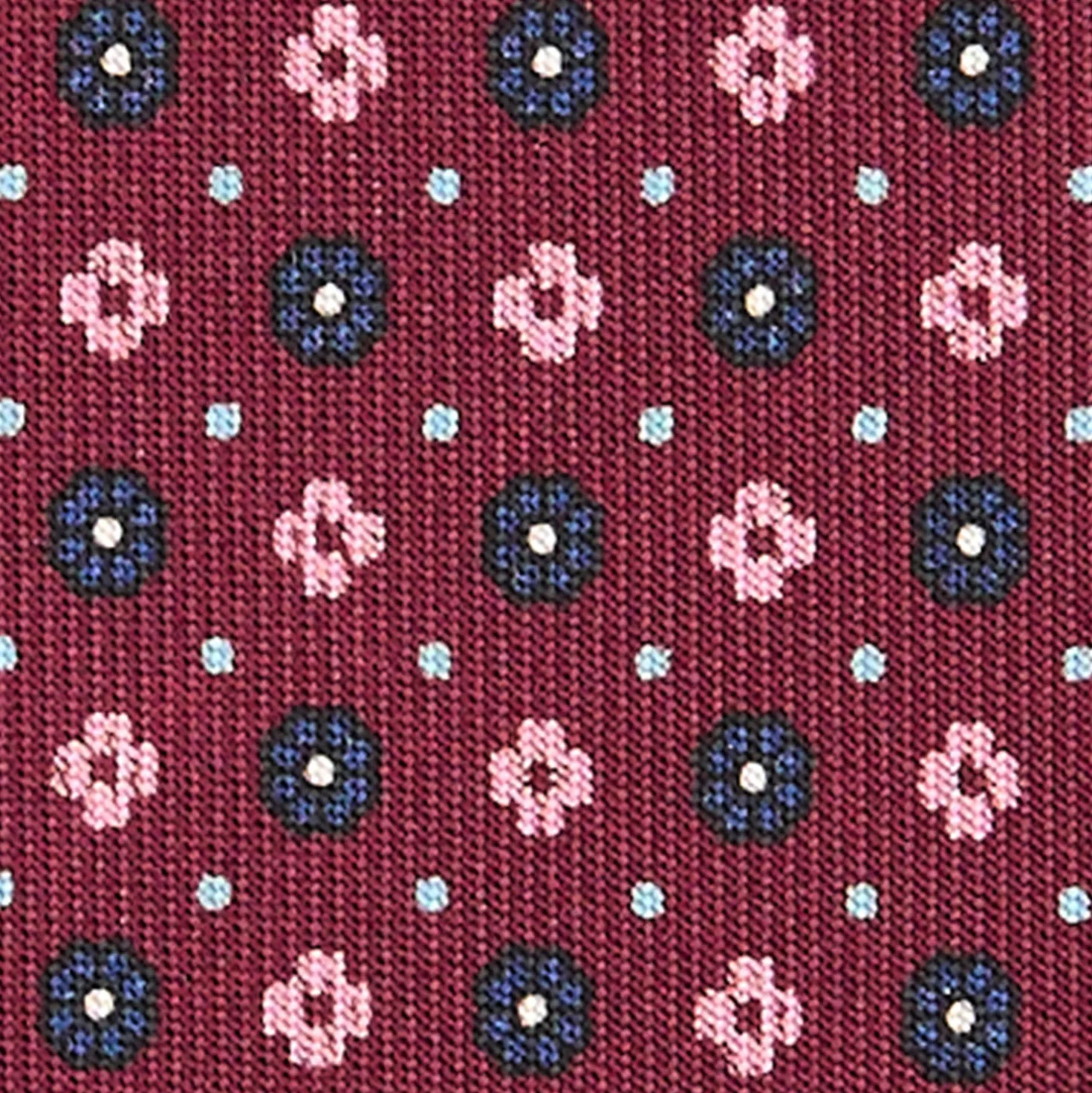 CRAVATTA SARTORIALE CLASSICA IN SETA BORDEAUX Microfantasia fiore