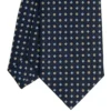 CRAVATTA SARTORIALE CLASSICA IN SETA BLU SCURO Microfantasia fiore