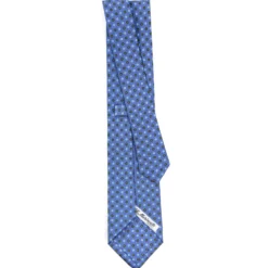 CRAVATTA SARTORIALE CLASSICA IN SETA AZZURRO POLVERE Microfantasia fiore