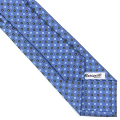 CRAVATTA SARTORIALE CLASSICA IN SETA AZZURRO POLVERE Microfantasia fiore