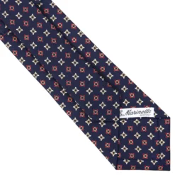 CRAVATTA SARTORIALE CLASSICA IN SETA BLU SCURO Microfantasia fiore